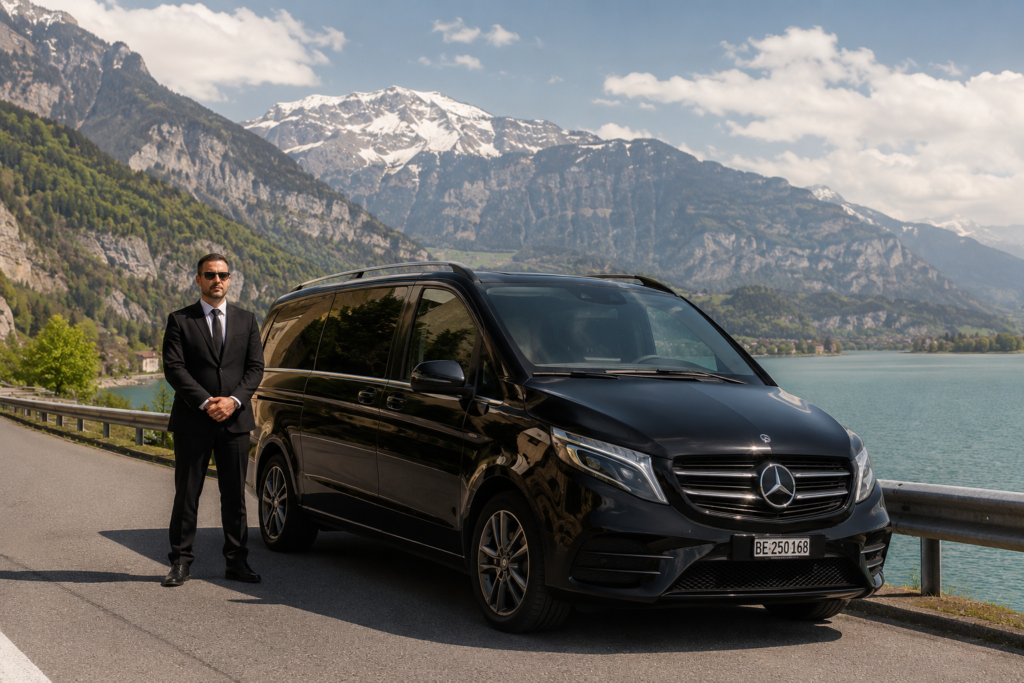 Airport transfer in France with a luxury vehicle and professional chauffeur.